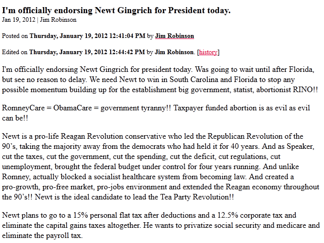 Newt Gingrich Free Republic